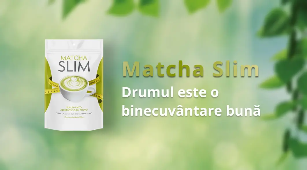 ambalajul matcha slim pe fundal natural